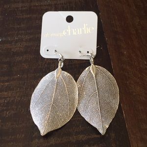 Silver leaf earrings